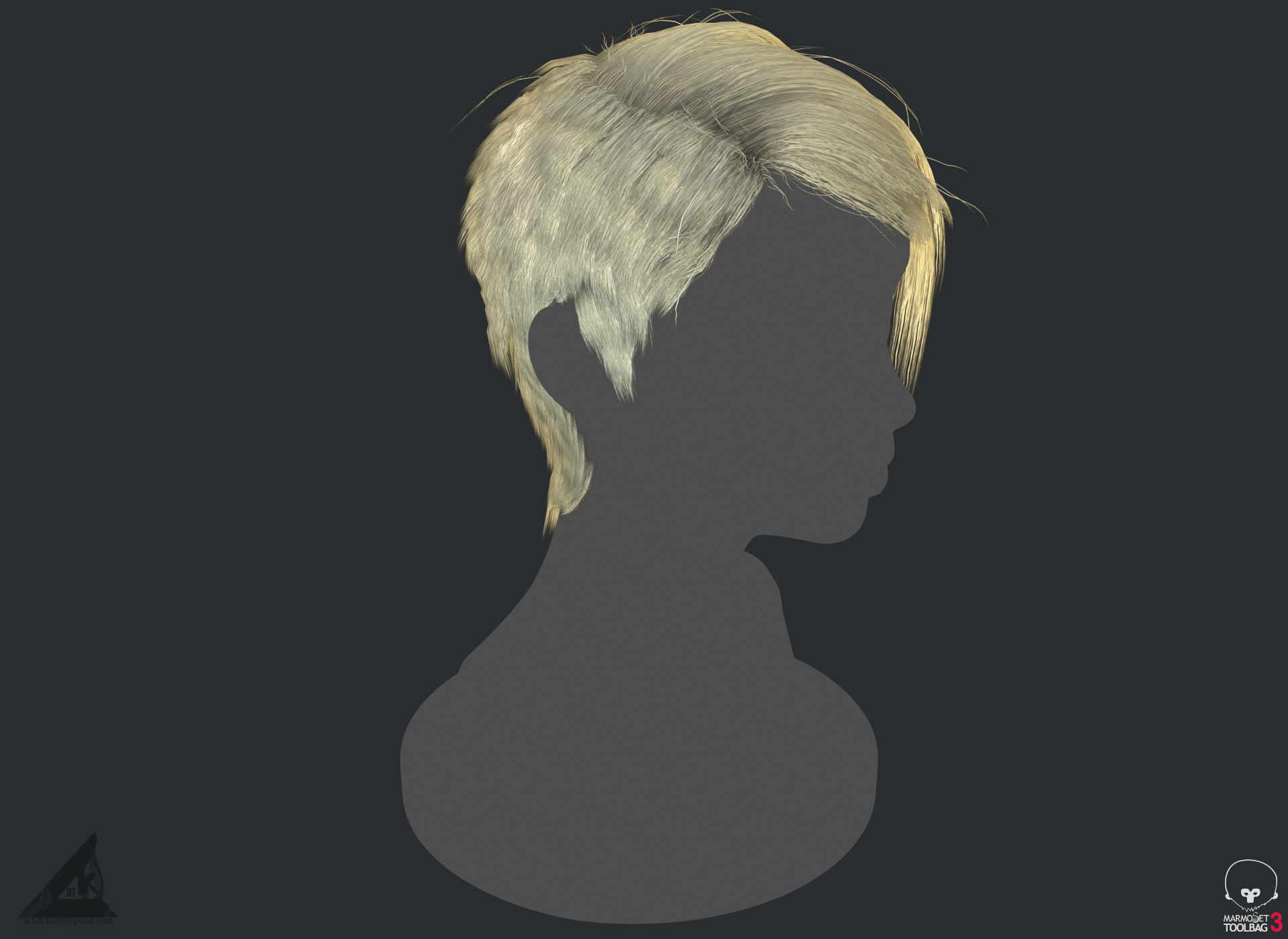 PBR Realtime short hair with the Ornatrix 3dsmax scenes Low-poly 3D model_23