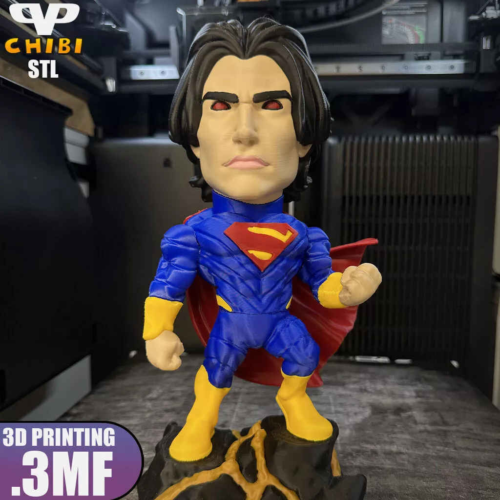 Absolute Superman Chibi STL 3MF for 3D Printing ChibiSTL 3D print model