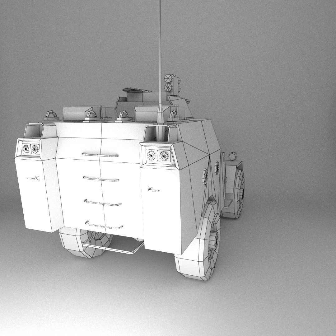 APC Army Tab Low Poly Low-poly 3D model_7