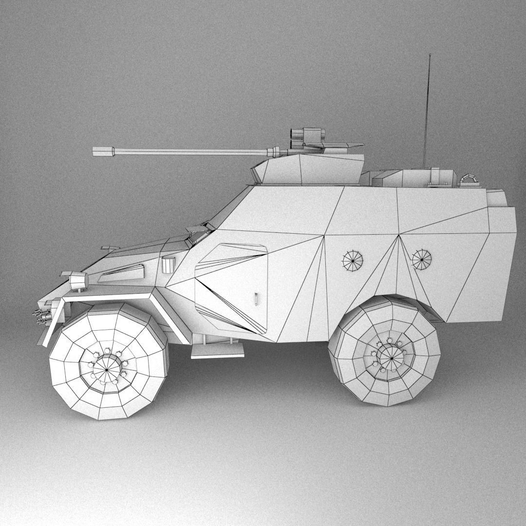 APC Army Tab Low Poly Low-poly 3D model_5