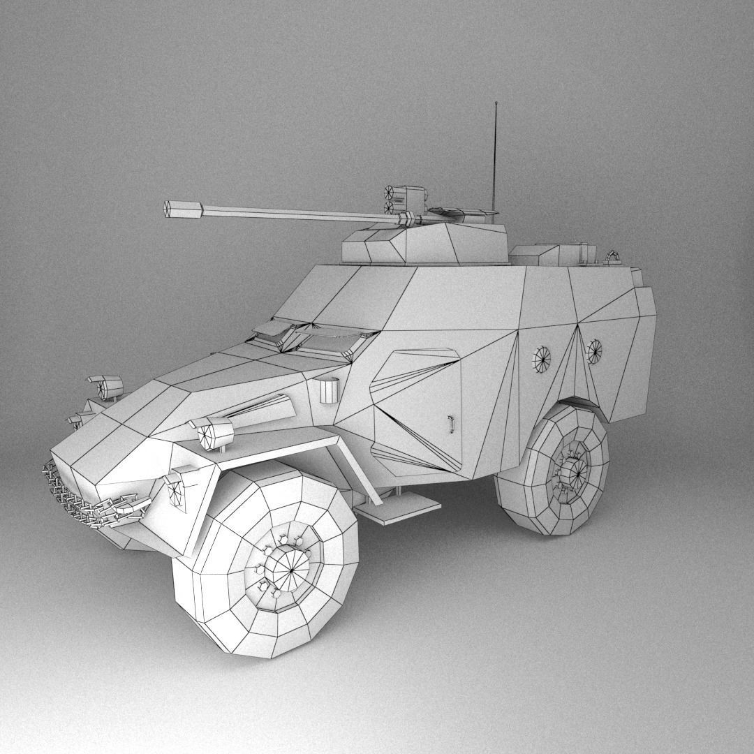 APC Army Tab Low Poly Low-poly 3D model_3