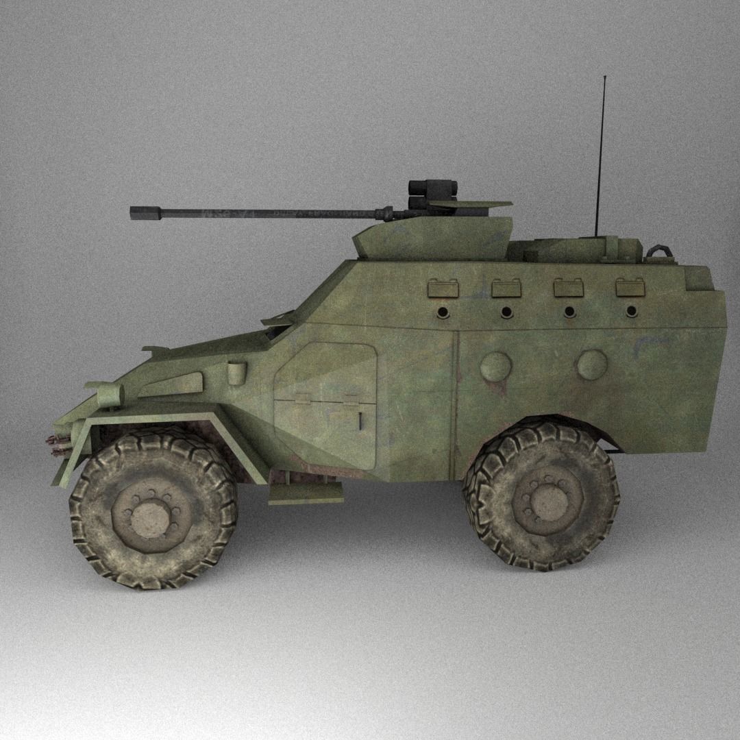 APC Army Tab Low Poly Low-poly 3D model_4