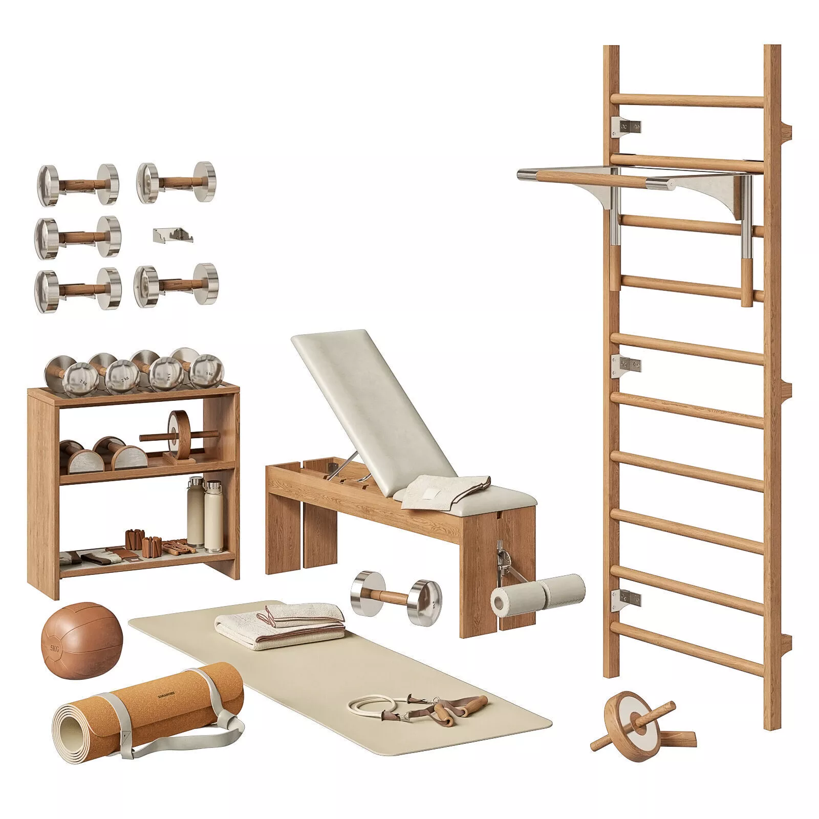 Zara Home complex for home gym yoga and pilates 3D model