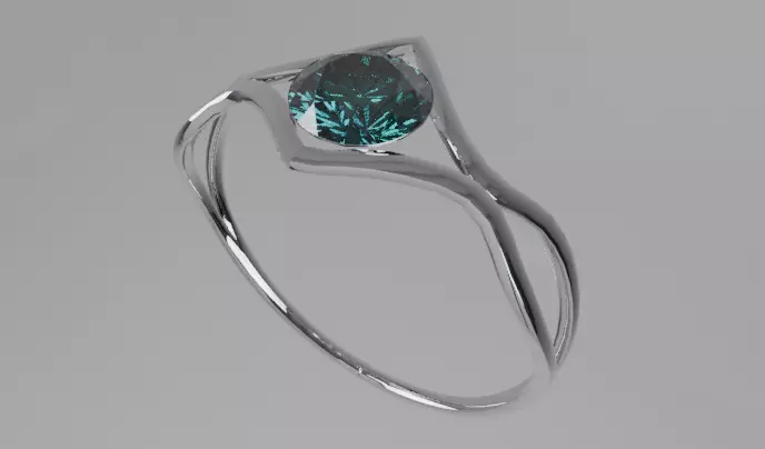 Elegant Gemstone Silver Ring Modern Minimalist Jewelry 3D Model Free 3D print model