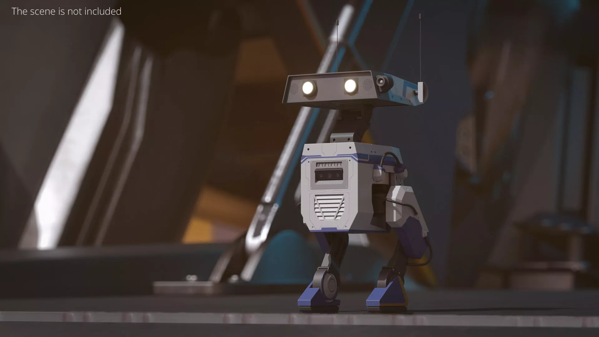 Nvidia AI Patrol Unit with Antennas White Rigged for Cinema 4D 3D model