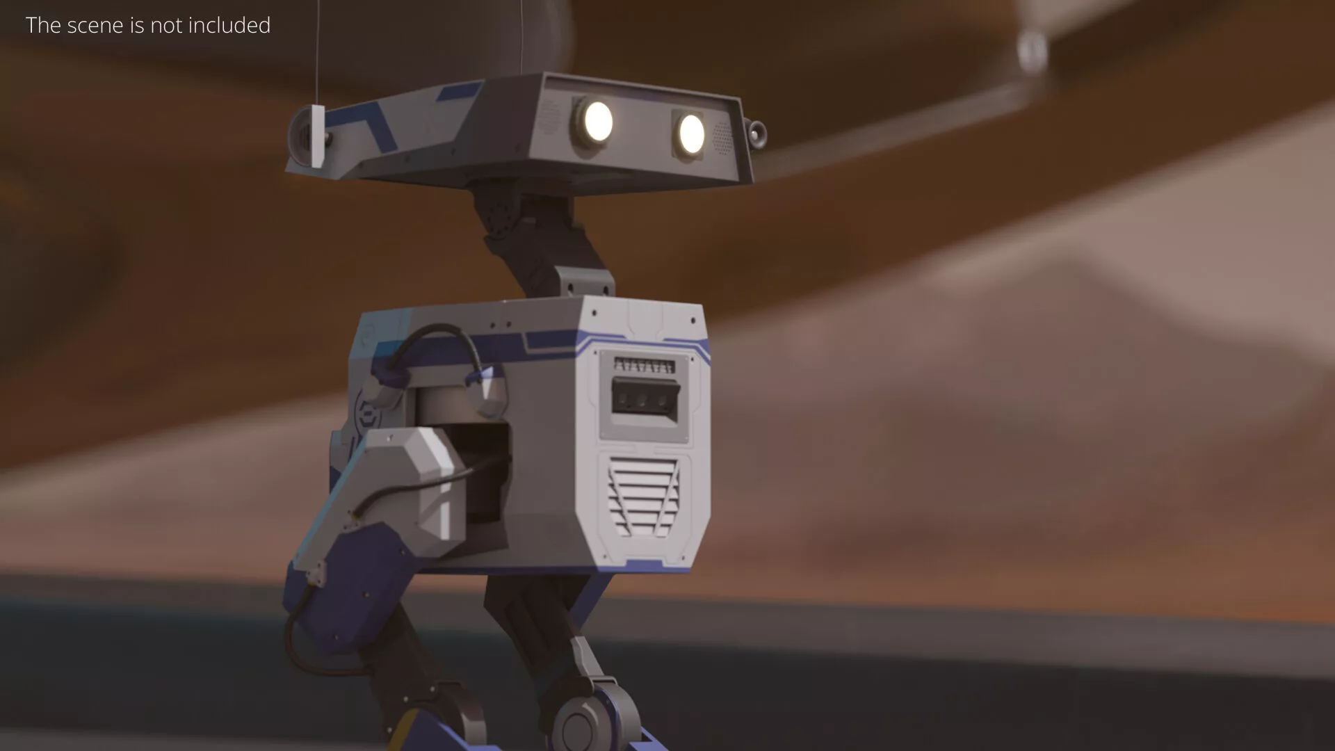 Nvidia AI Patrol Unit with Antennas White Blue Rigged for Maya 3D model