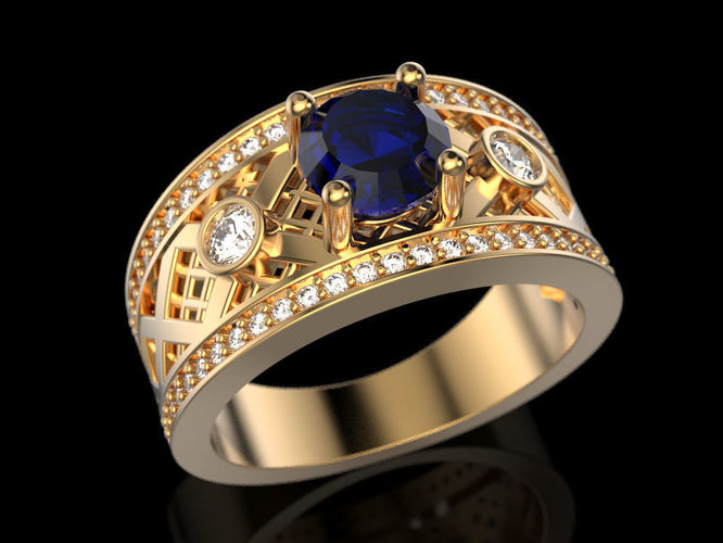 Ring with a grid Free 3D print model