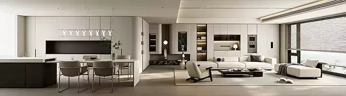 Italian style living room modern living room interior scenes 3D model