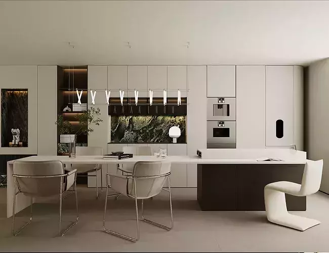 Italian style living room modern living room interior scenes  3D model 6