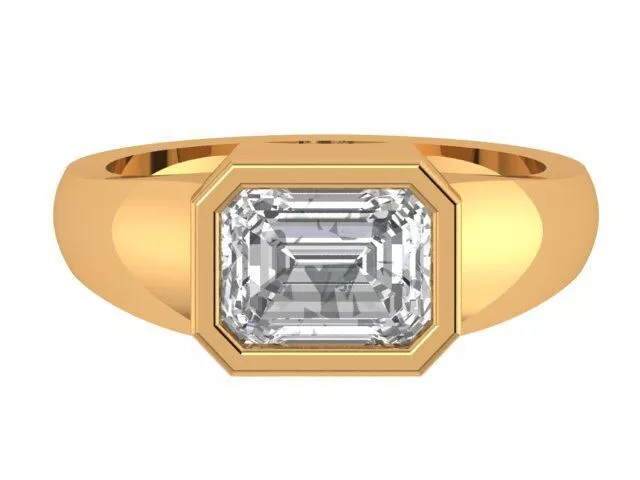 Emerald Bezel Set Ring 3D print model