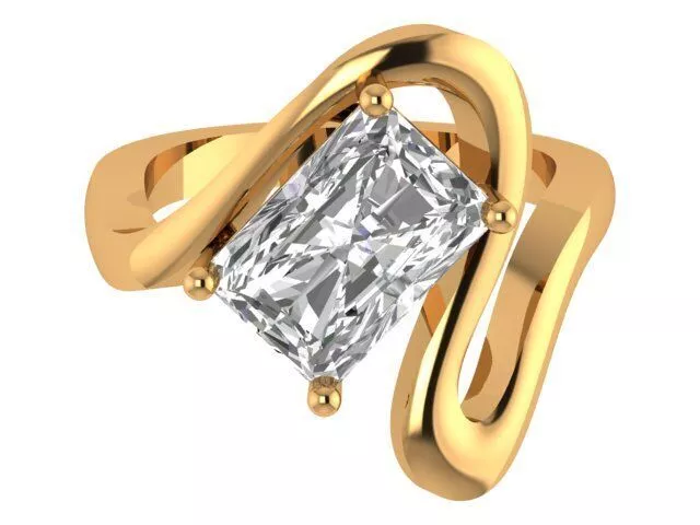 Radiant Solitaire Ring 3D print model