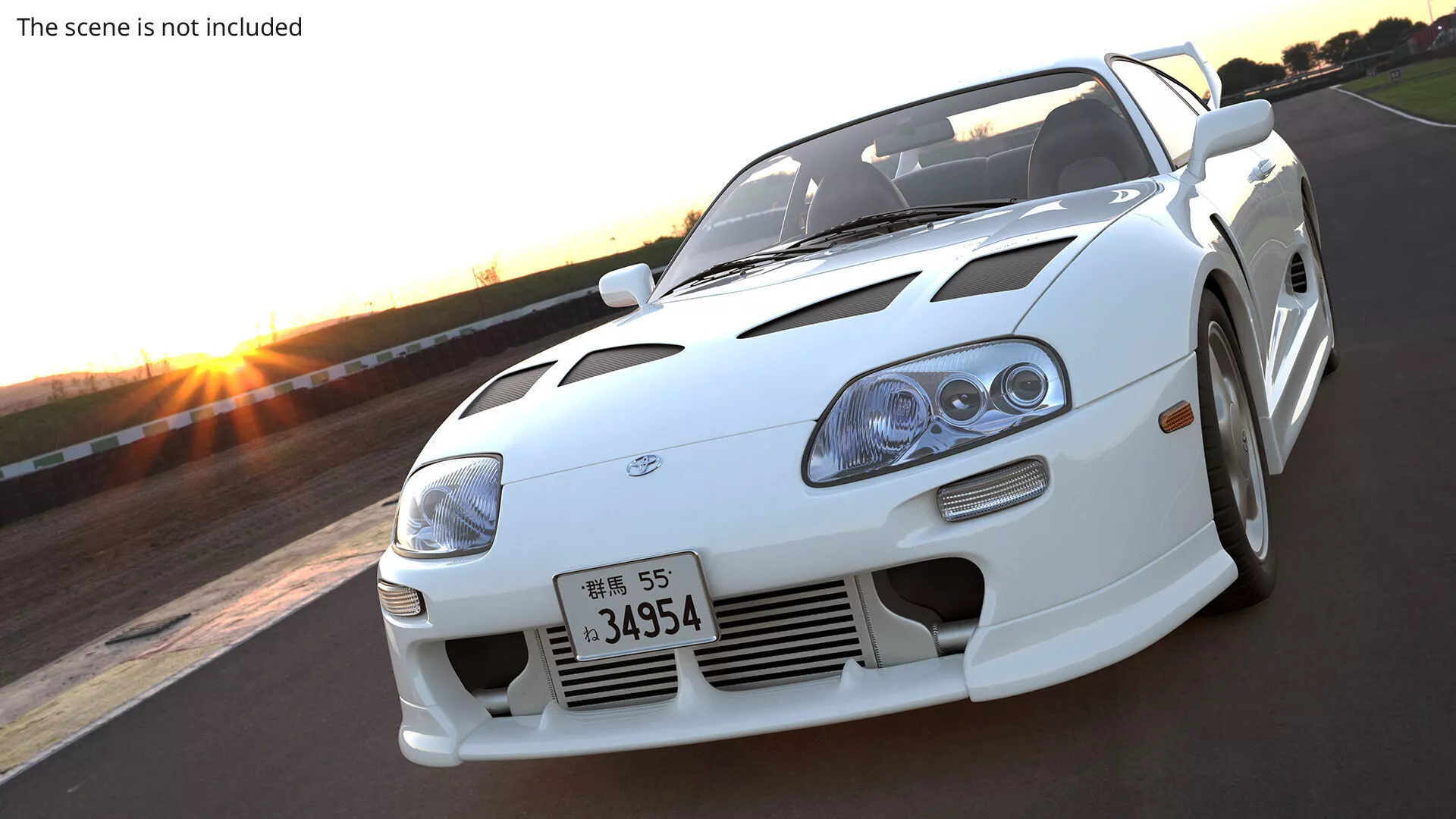 Toyota Supra 3000GT TRD Vented Hood Rigged for Cinema 4D 3D model