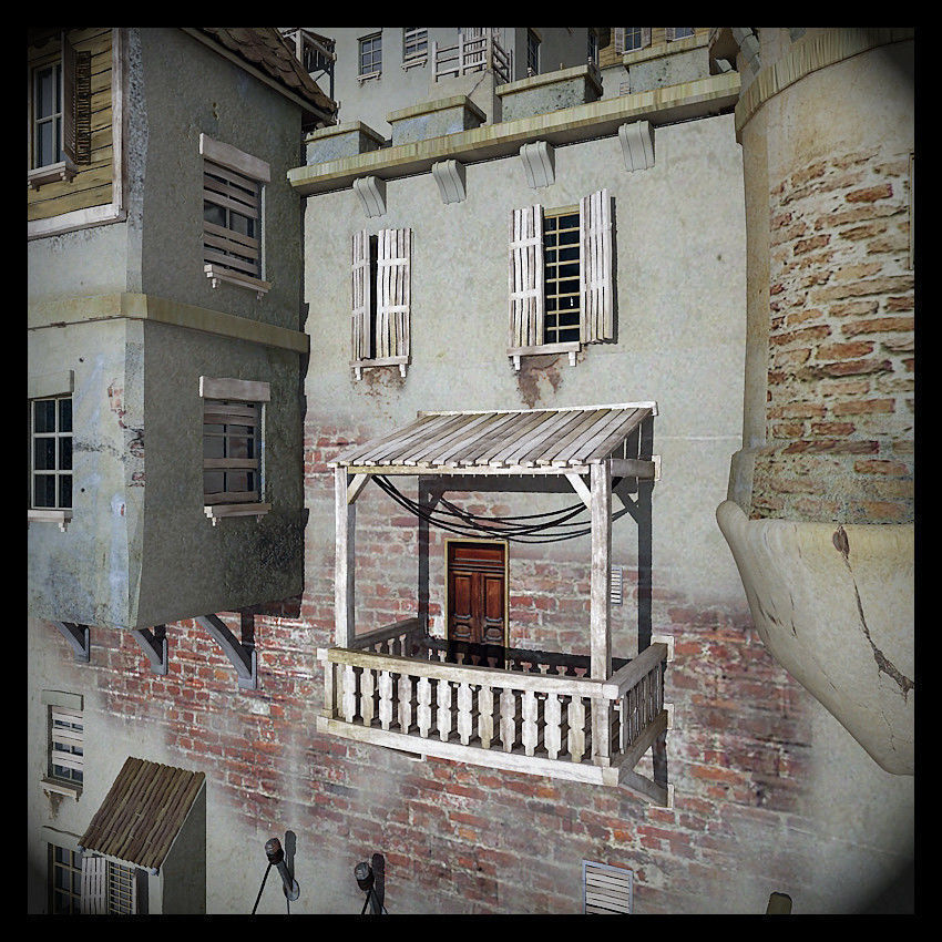 Castle made out of paper 3D model_14