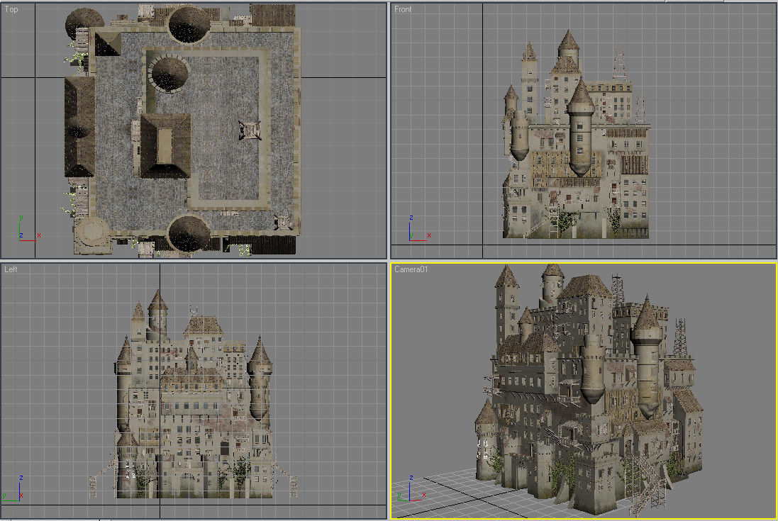 Castle made out of paper 3D model_29