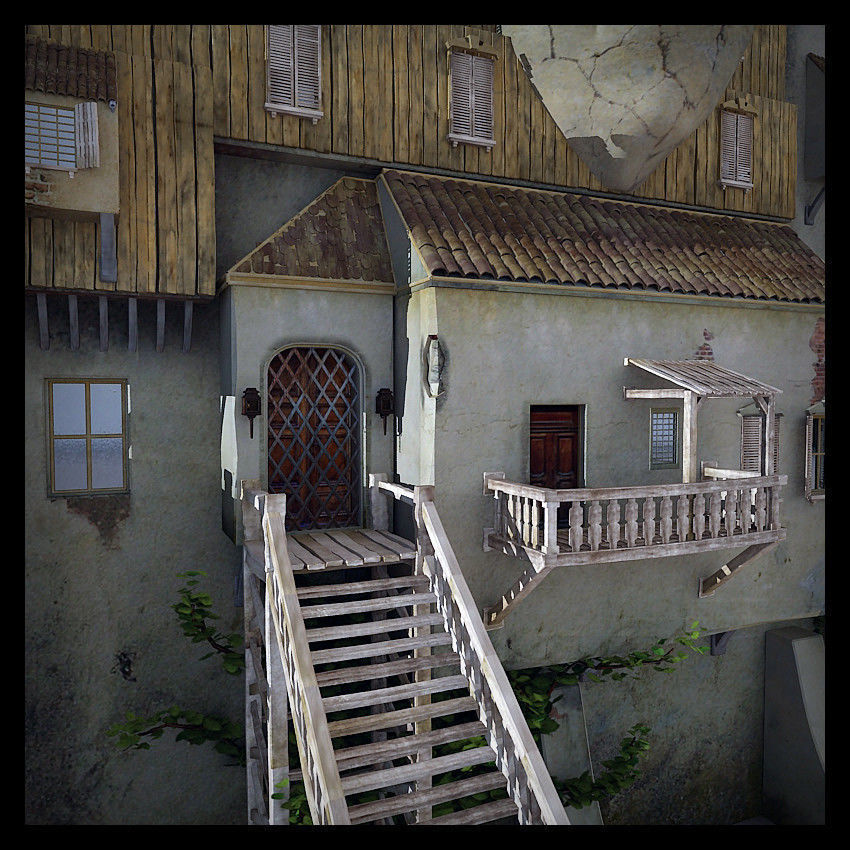 Castle made out of paper 3D model_24