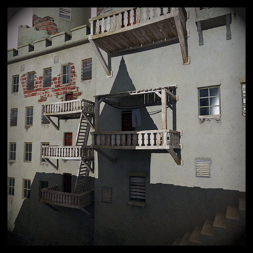 Castle made out of paper 3D model_11