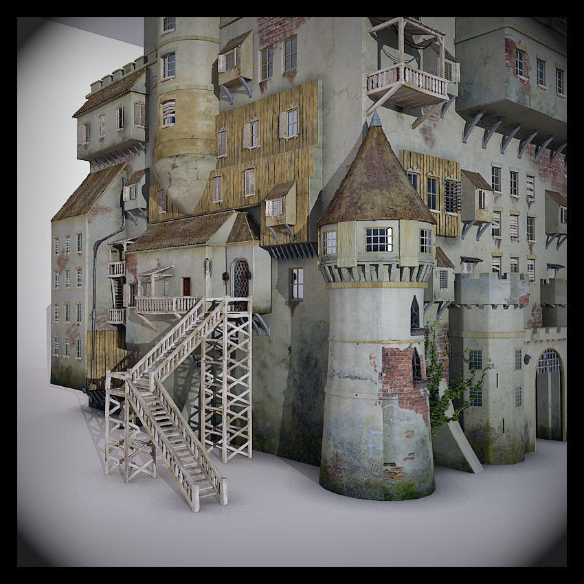 Castle made out of paper 3D model_7