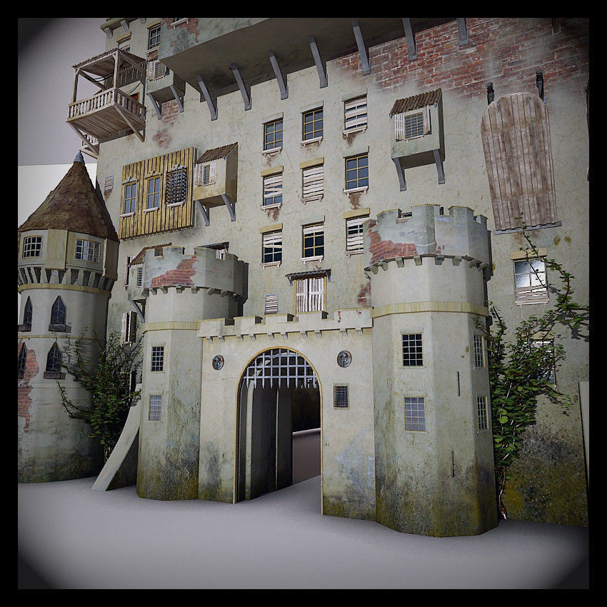 Castle made out of paper 3D model_17