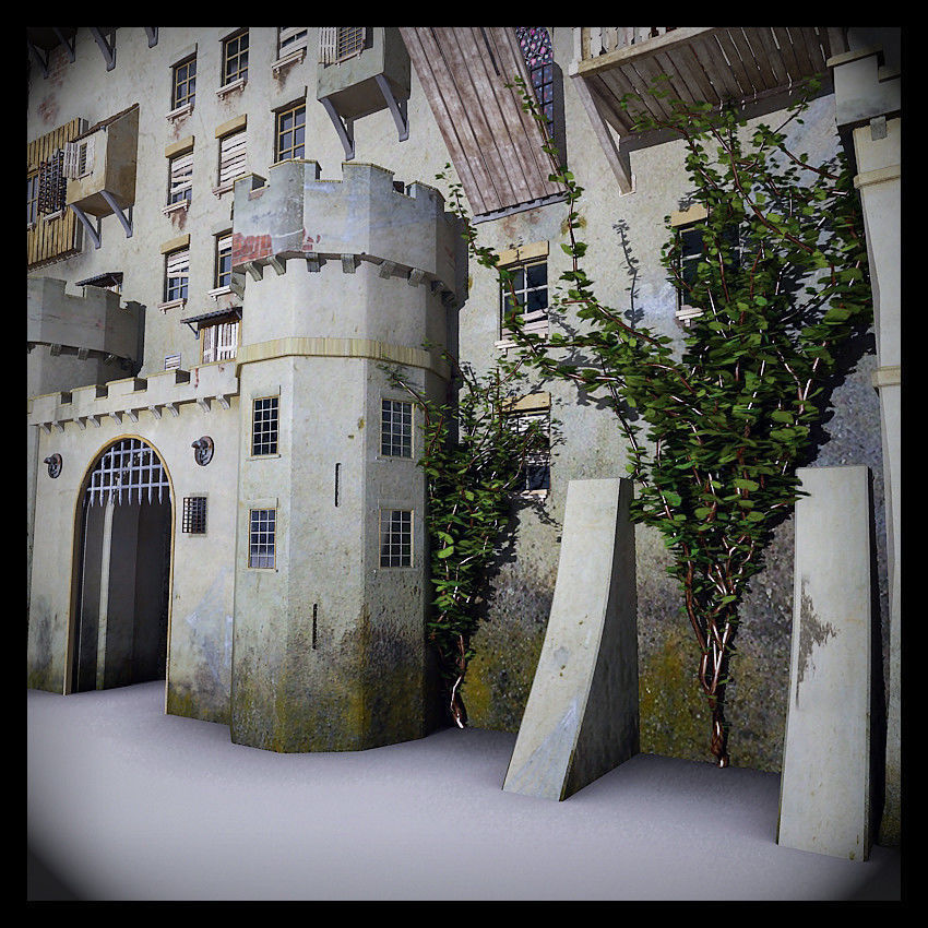 Castle made out of paper 3D model_18