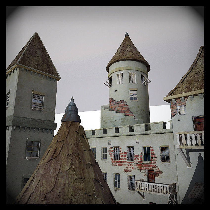 Castle made out of paper 3D model_8