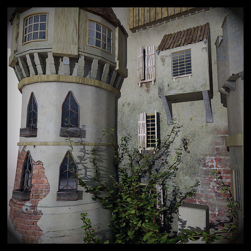 Castle made out of paper 3D model_5