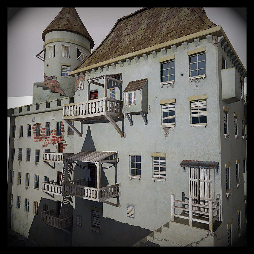 Castle made out of paper 3D model_15