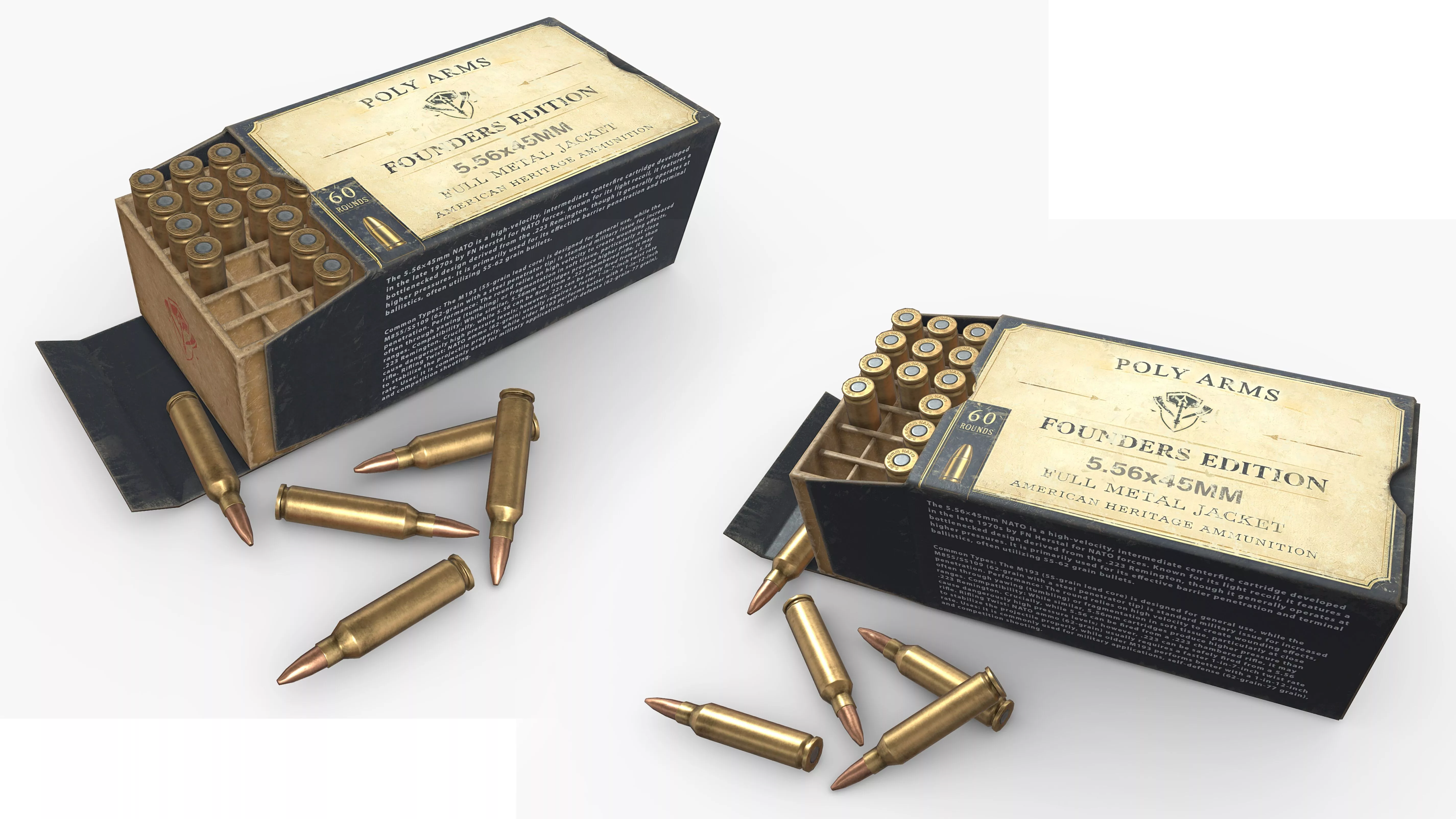 556 x 45mm ammo box Low-poly 3D model