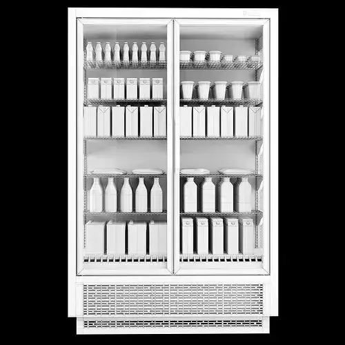 Commercial Display Fridge with milk Products 3D model 5