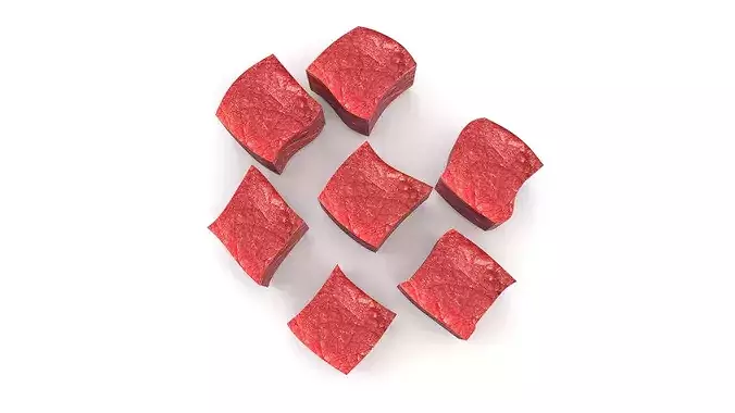 Beef Cubes 3D model 4