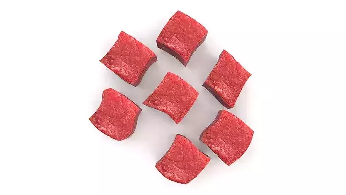 Beef Cubes 3D model 2