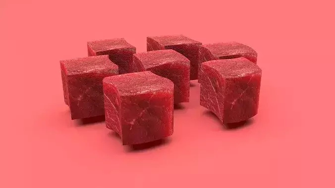 Beef Cubes 3D model 6