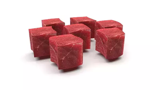 Beef Cubes 3D model 5