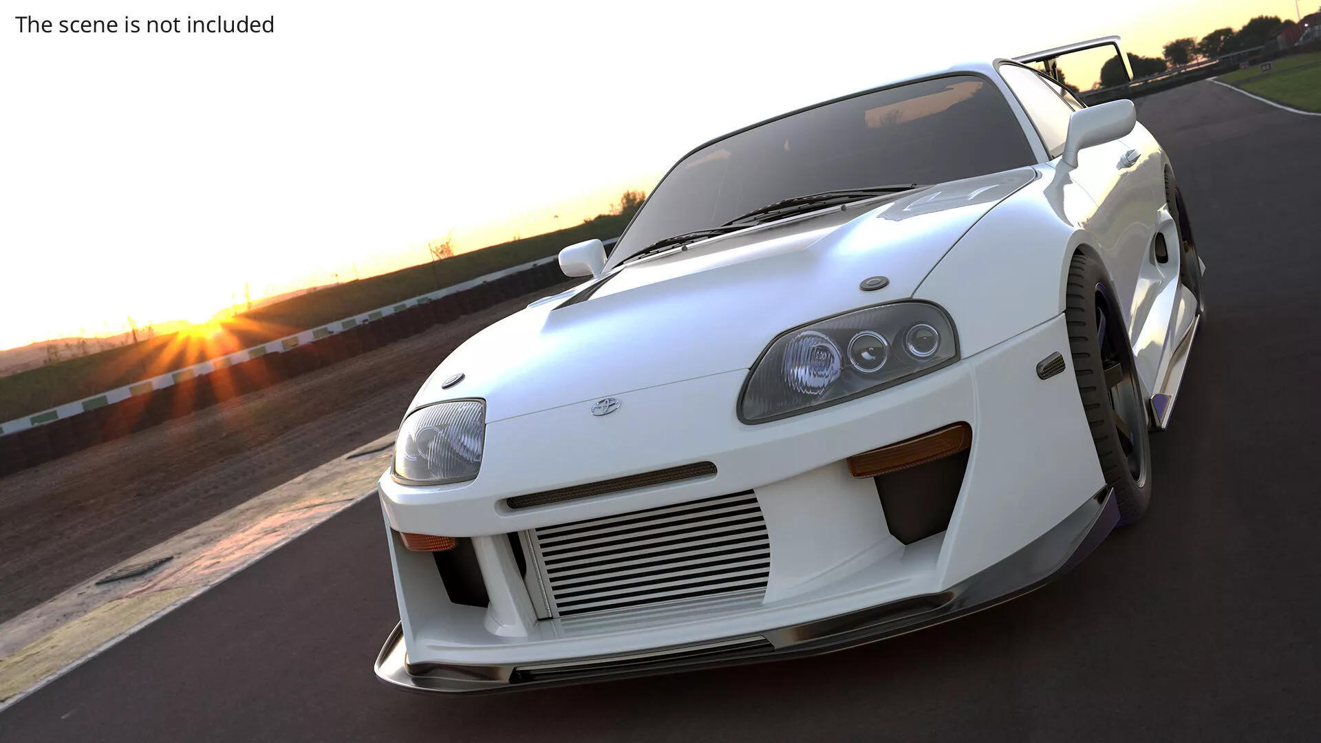 Toyota Supra Mk4 Carbon Aero Kit White Rigged for Cinema 4D 3D model