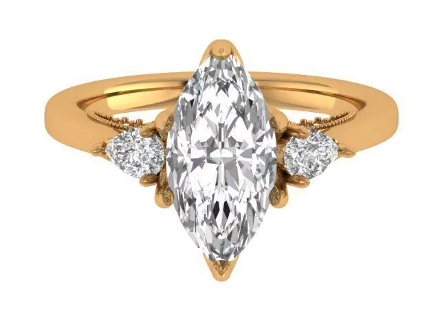Marquise Engagement Ring 3D print model