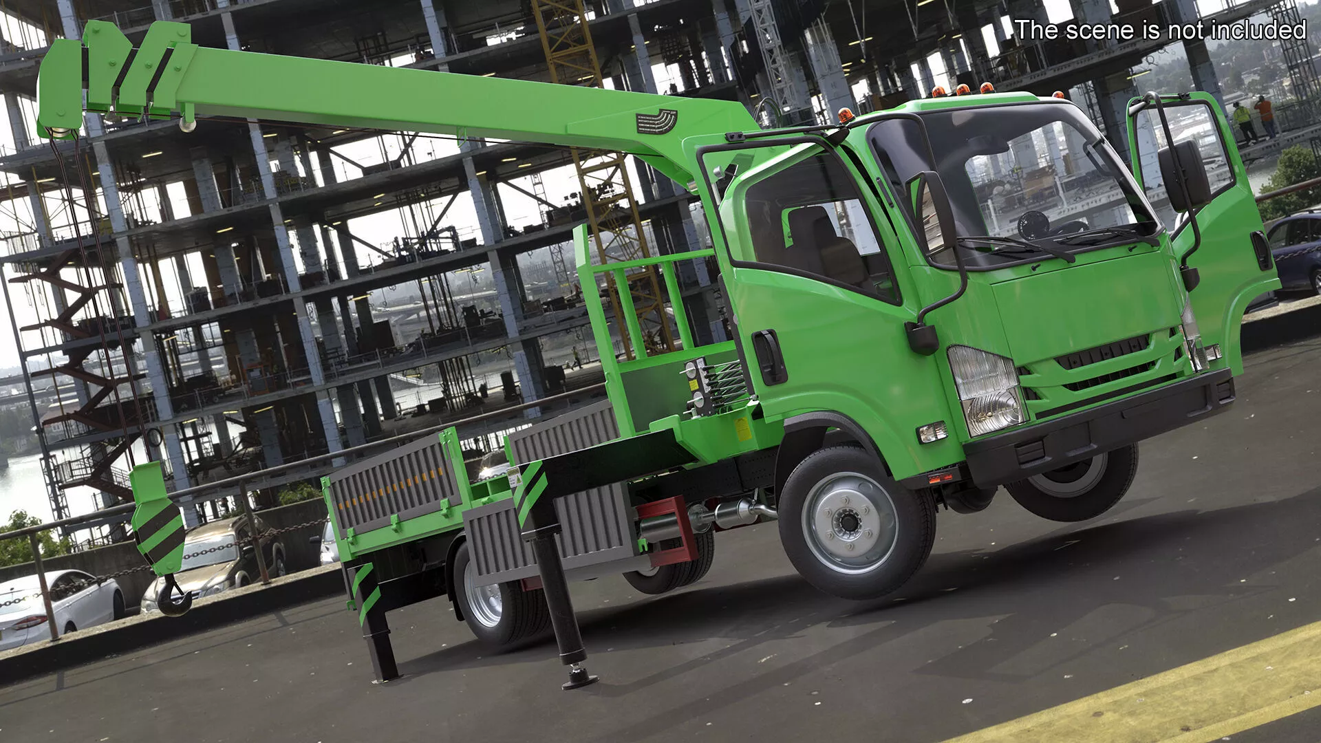 Truck Crane Manipulator Vehicle Rigged for Cinema 4D 3D model