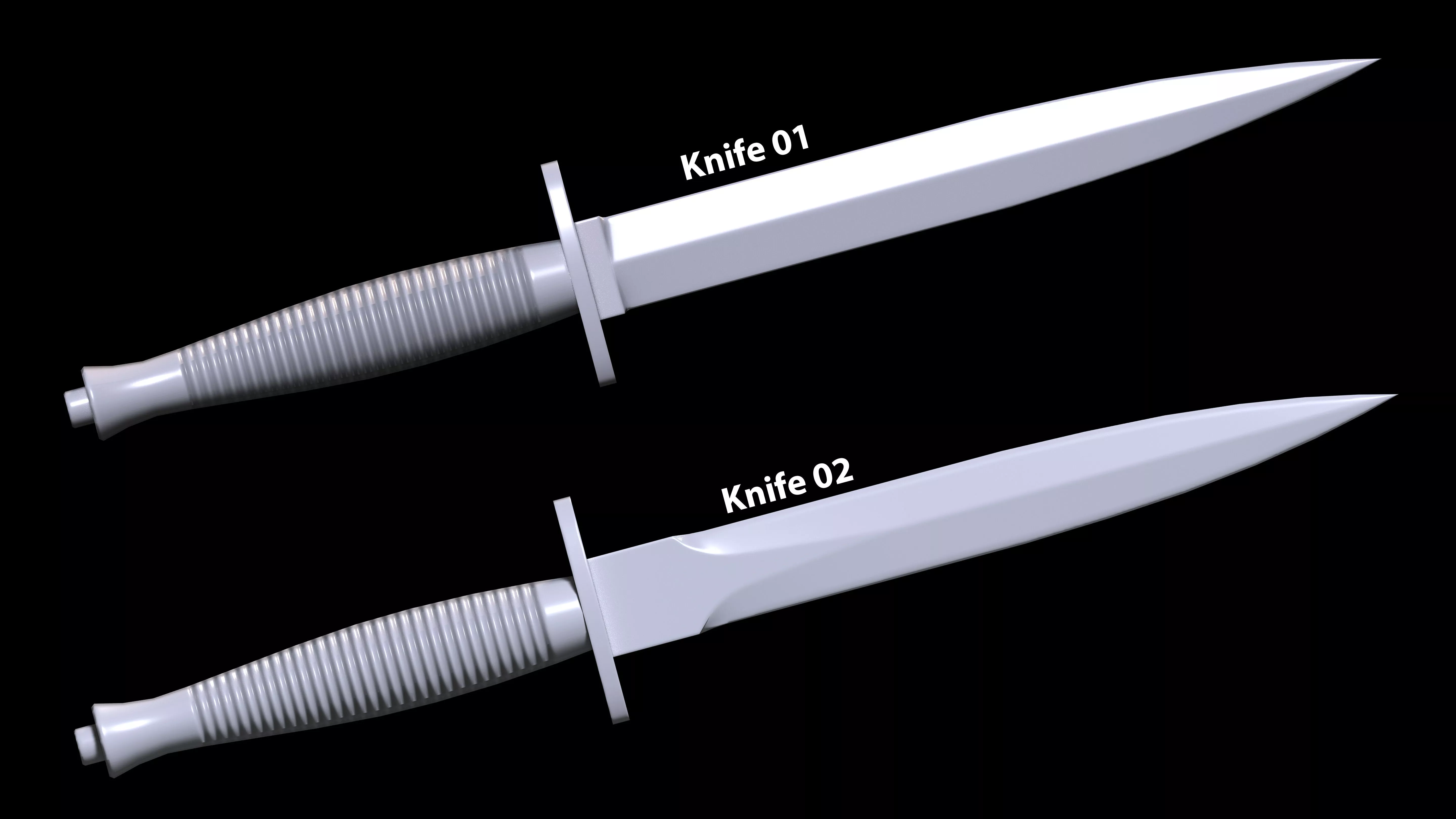 Commando Dagger Knife Low-poly 3D model