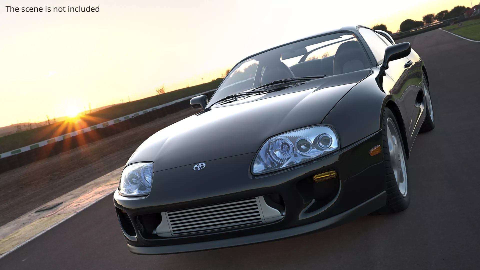 Fourth Generation Toyota Supra Black Rigged for Cinema 4D 3D model