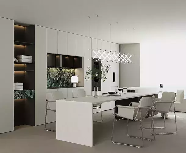 Italian style living room modern living room interior scenes 3D model 6