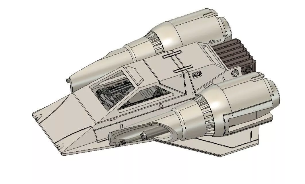 Mc Quarrie Concept snow speeder 4 3D print model