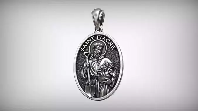 Saint Fiacre Patron of Gardeners and Farmers Medal