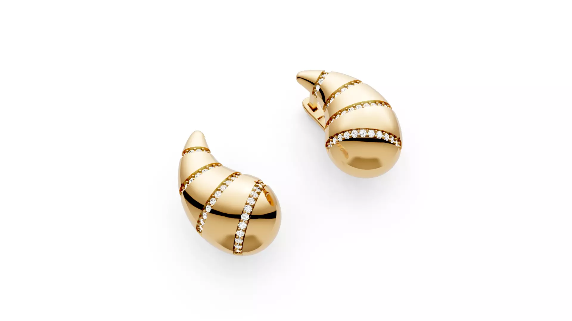 Orbital Drop Leaf Earrings - Luxury Collection 006 3D print model