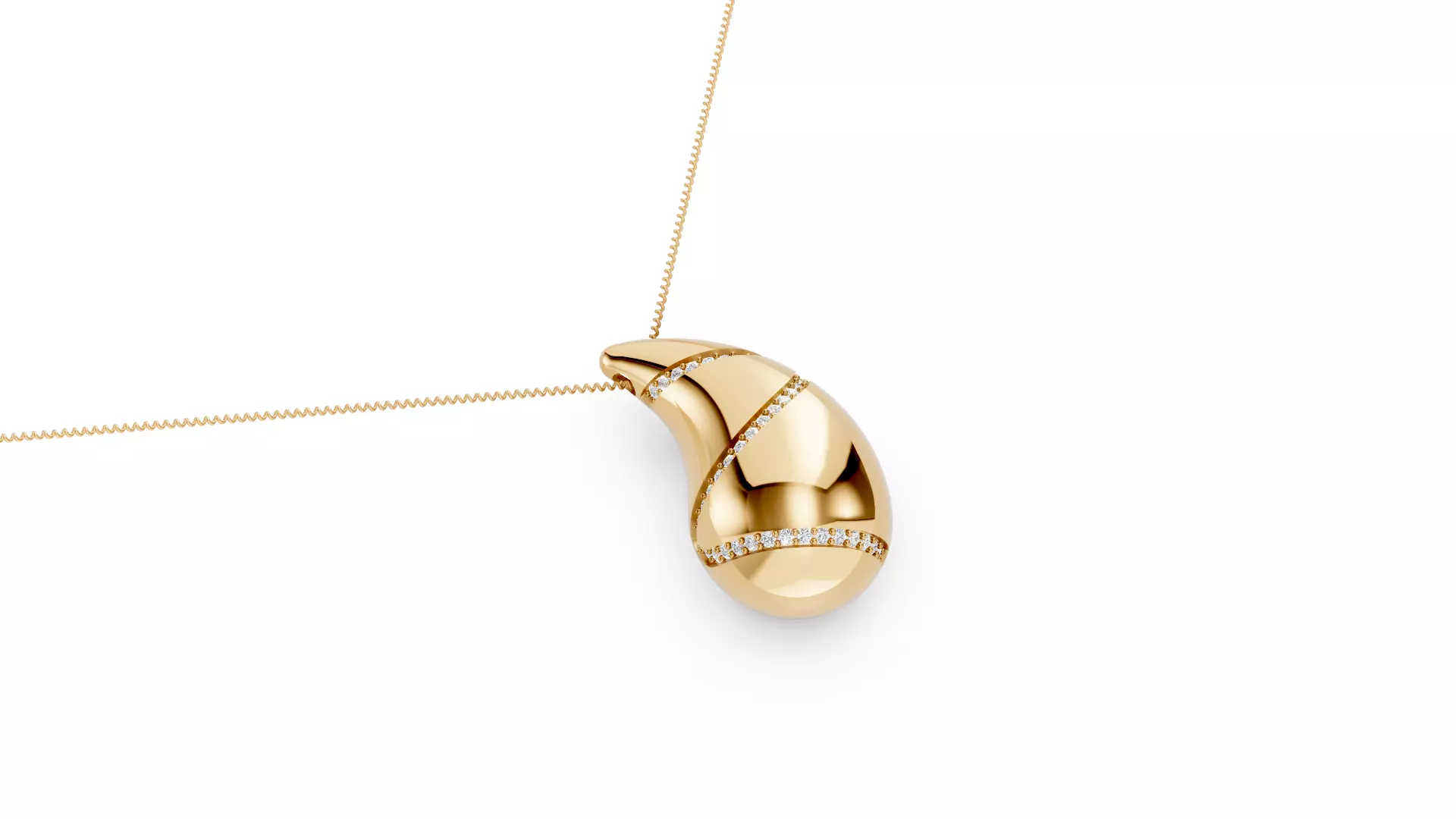 Orbital Drop Leaf Necklace - Luxury Collection 004 3D print model