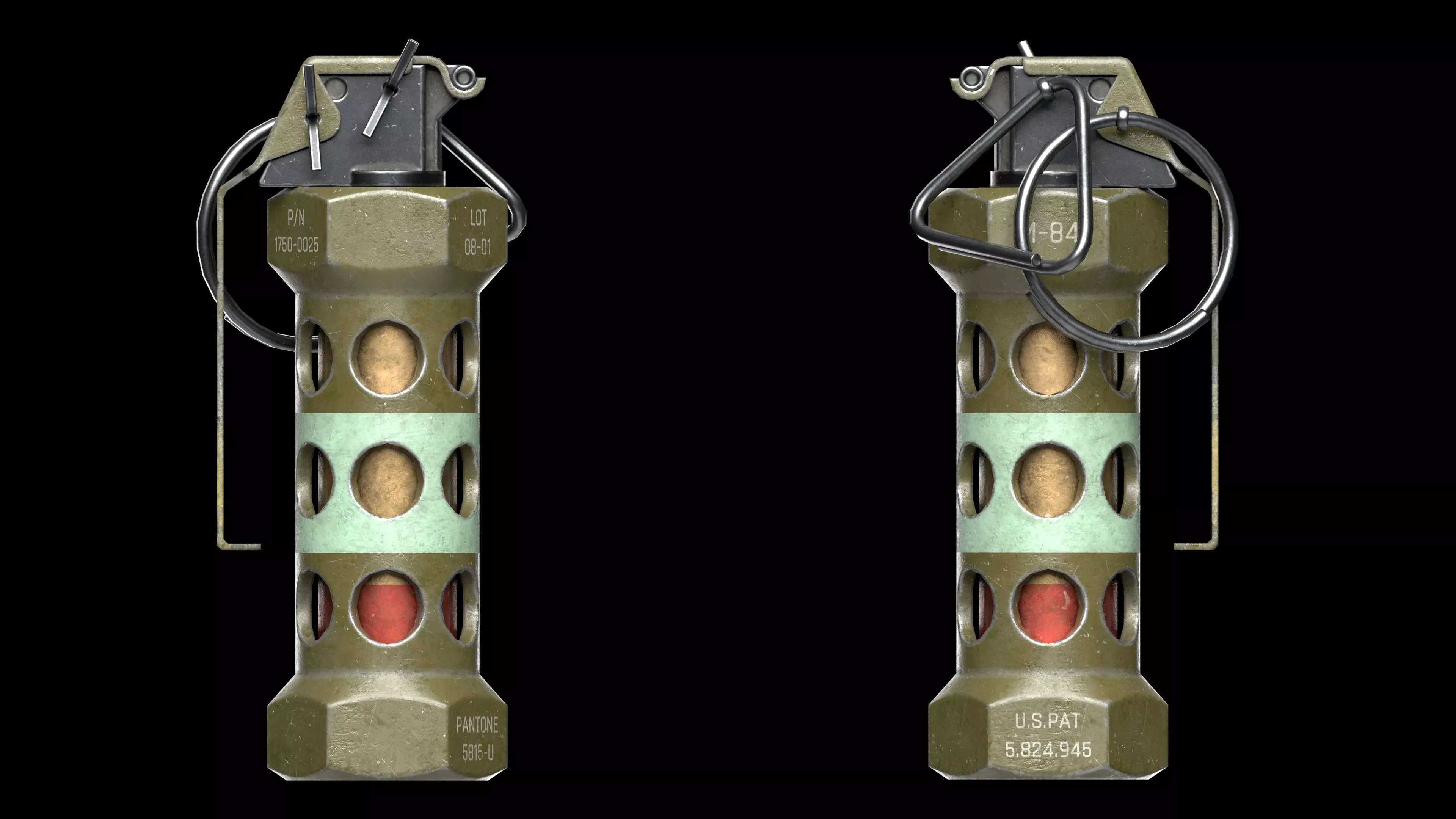M 84 Flashbang Low-poly 3D model