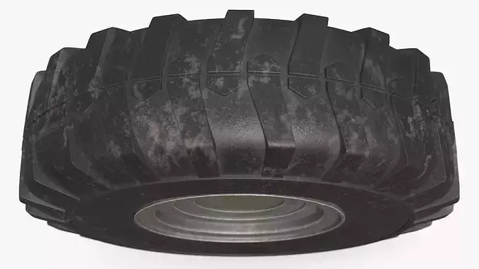 Heavy Armored Vehicle Wheel Used Black 3D model 3