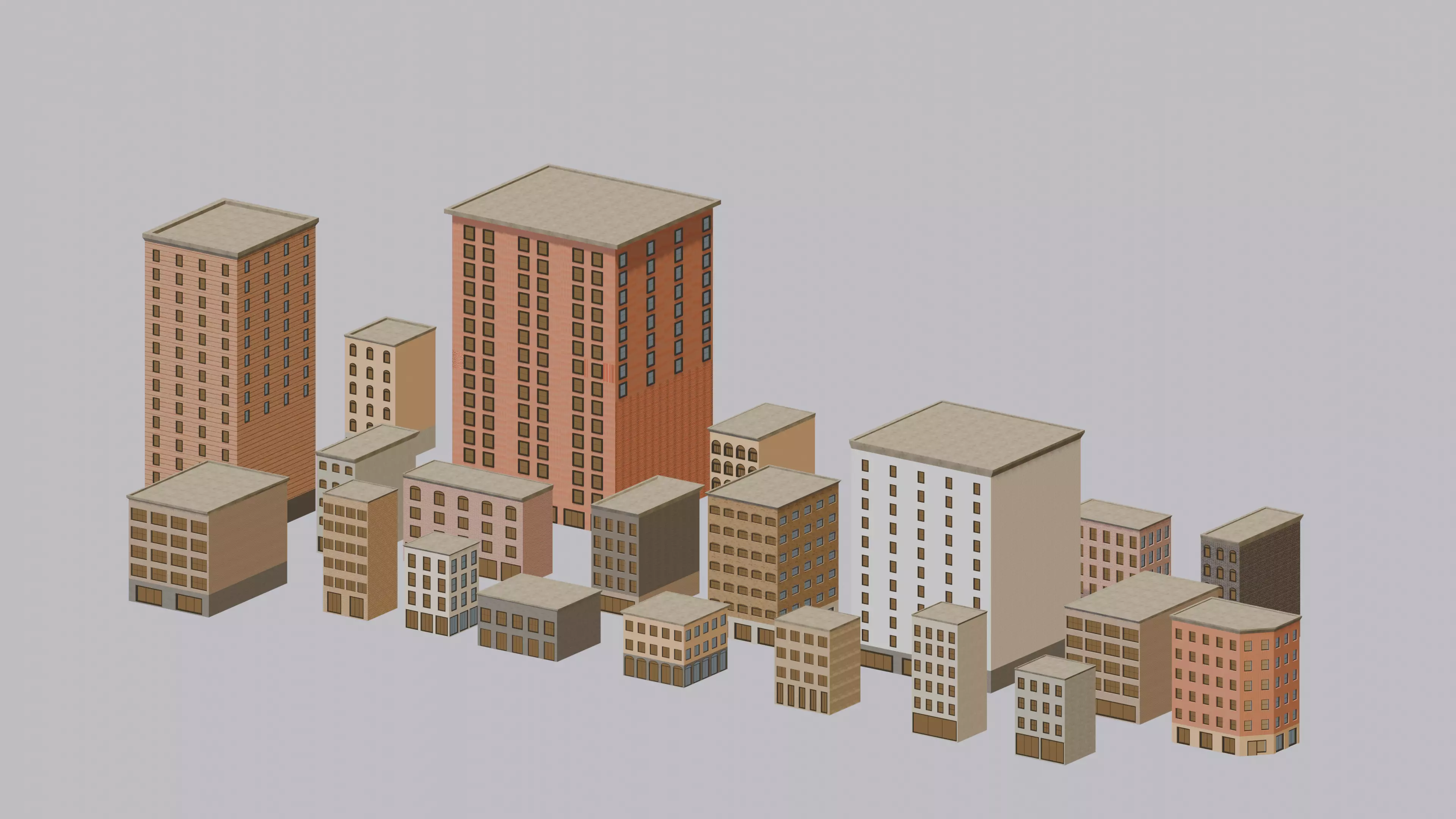 Cartoon Low Poly Building Pack Low-poly 3D model
