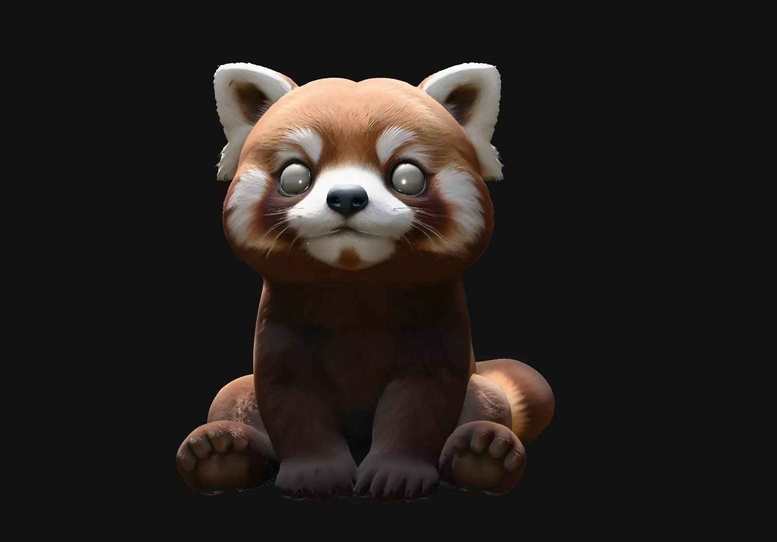 Cute Red Panda 3D Printable Stylized Baby Red Panda Figurine 3D print model