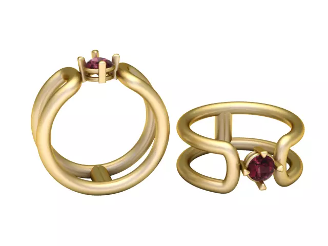 Ruby Spiral Ring 3D print model