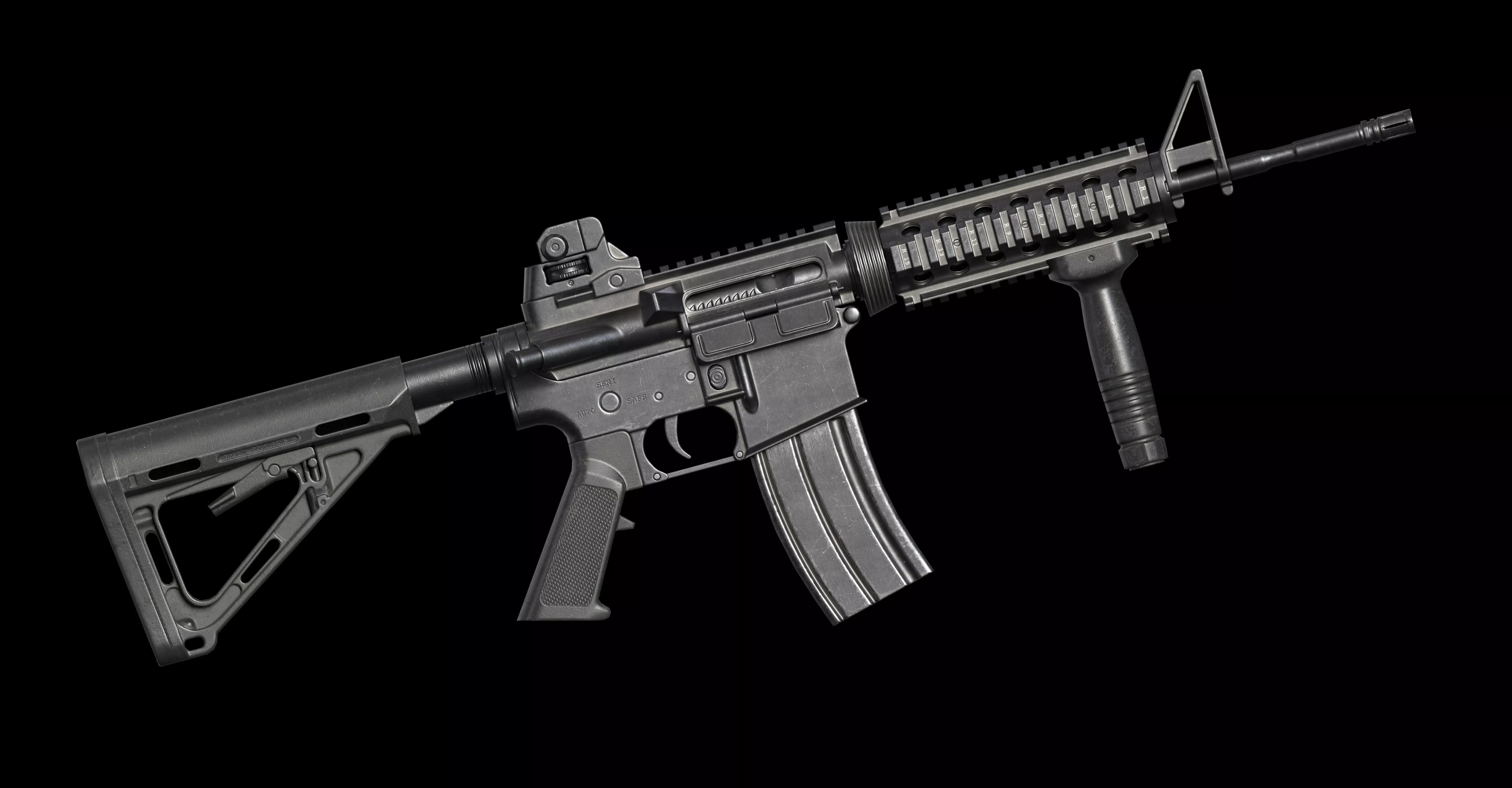 M4 Carbine Rifle Low-poly 3D model