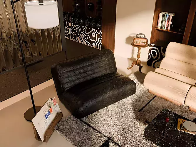 Modern Living Room and Gym Interior Scene - Render Ready 3D model 7
