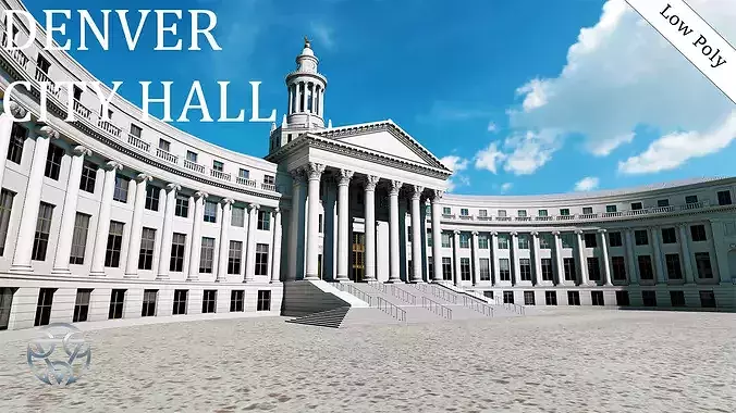 Denver City Hall Game Ready Architecture 3D Model Low-poly 3D model